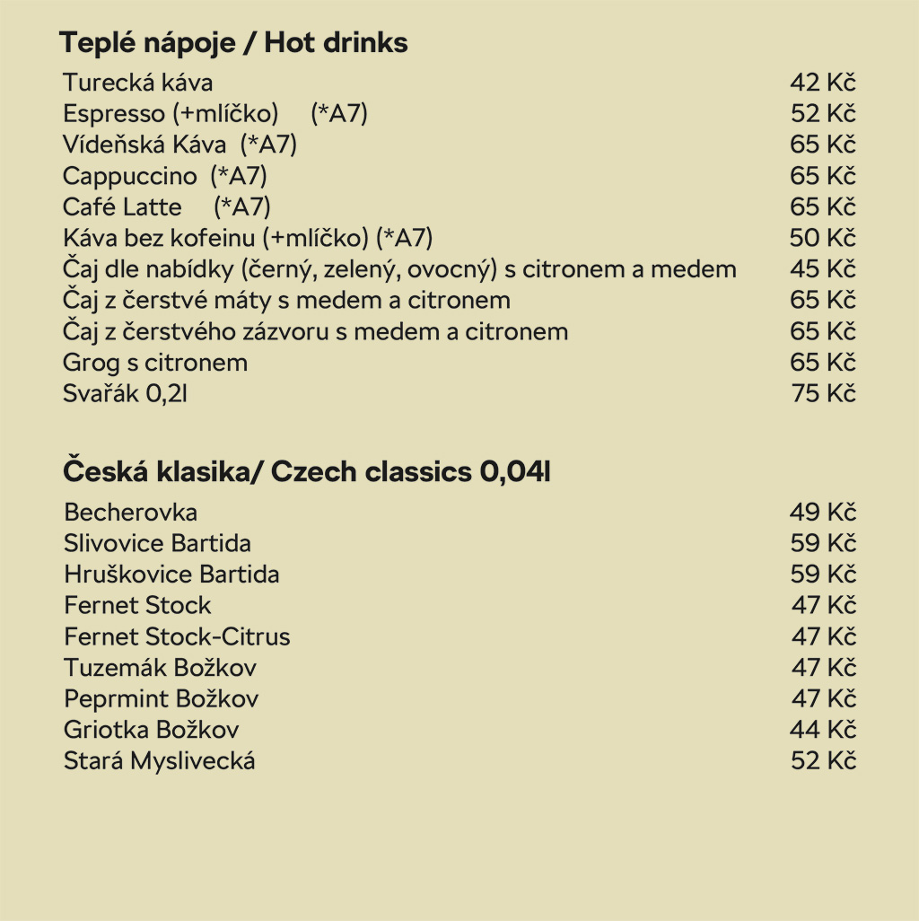 Nápojový lístek Restaurace U Matěje — strana 3